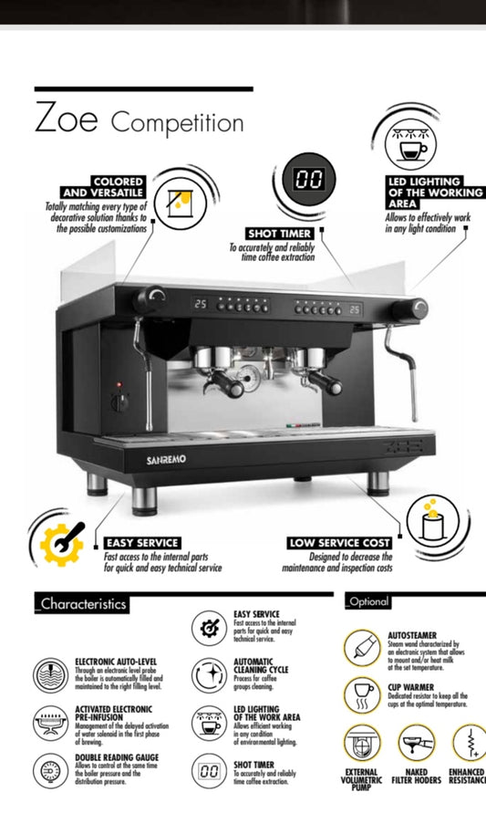 Espresso coffee machine    濃縮咖啡機（SANREMO ZOE COMPETITION)